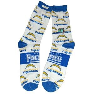 Los Angeles Chargers Cerveza Pacifico Crew Socks 1 Pair Officially Licensed NOB